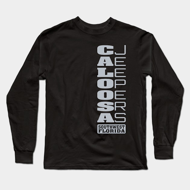 Silver Vertical Logo Long Sleeve T-Shirt by Caloosa Jeepers 